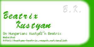 beatrix kustyan business card